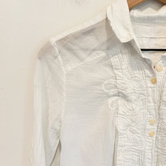 Johnny Was Embroidered Skull Button Up Skirt White Size S - Picture 4 of 7